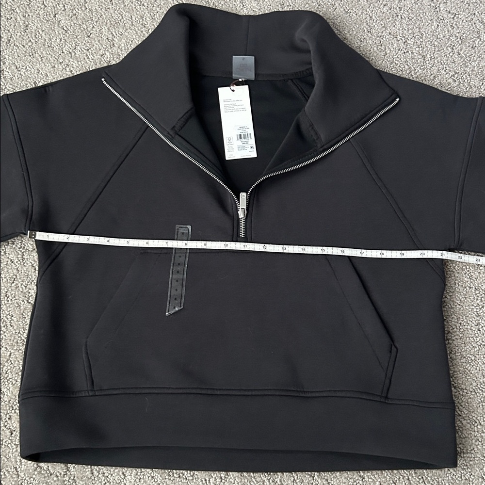 CALIA Women's Soft Scuba 1/4 Zip Pullover Sweatshirt Black Athleisure Top S NEW - Picture 8 of 12